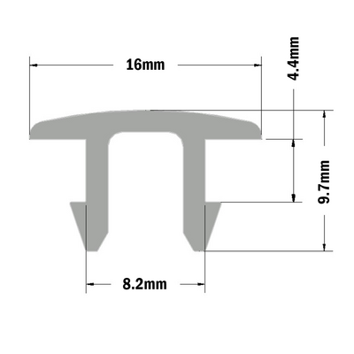 61-060-0 MODULAR SOLUTIONS PVC COVER PROFILE<br>ROUNDED GRAY, 2M